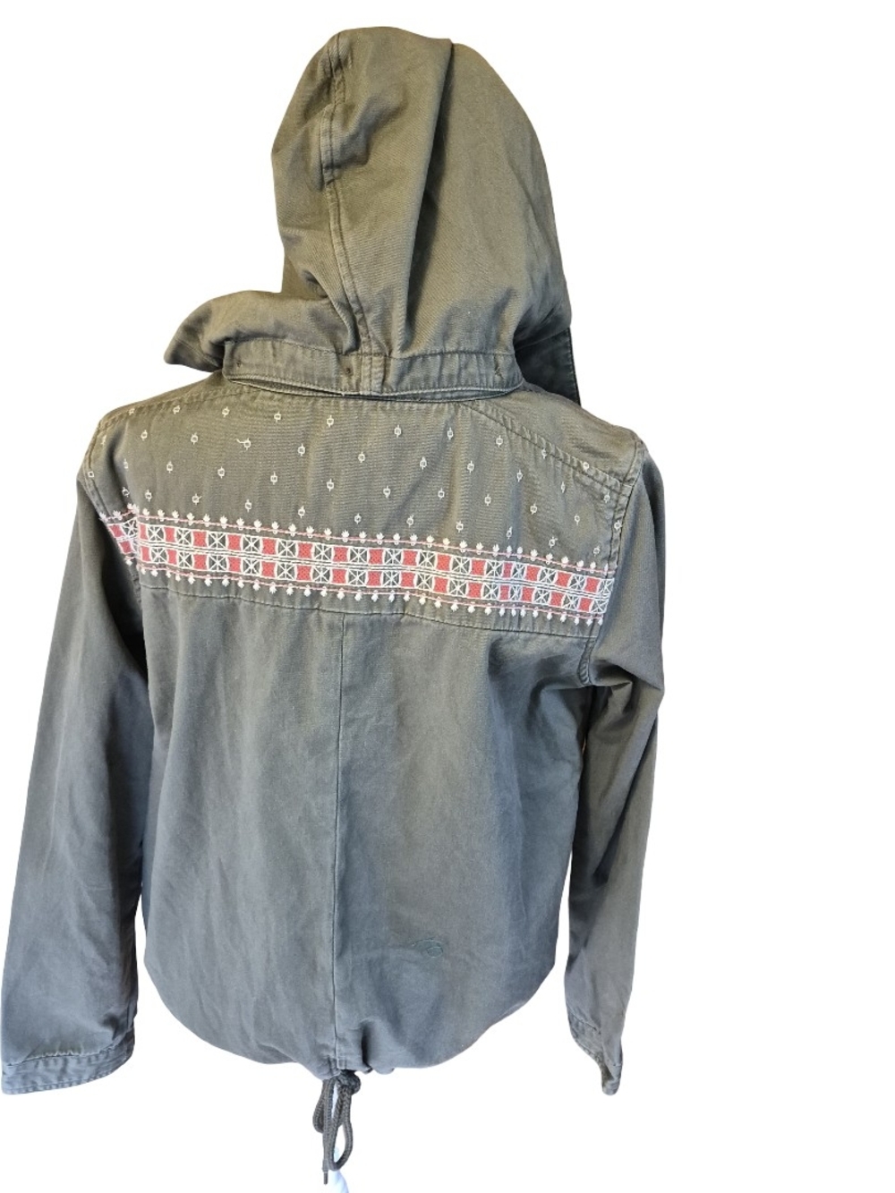 Roxy Women's Olive Utility Jacket with Snap Collar - Picture 3 of 7